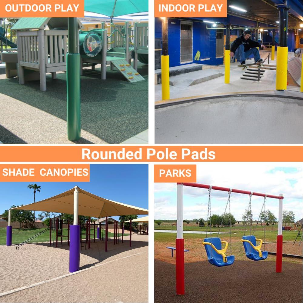 We Pad It We Pad It Safety Pole Pad, 4 FT Tall, 1 Thick Foam, Weatherproof, UV-Resistant, Hook/Loop Closure, Pickleball Pole Pad