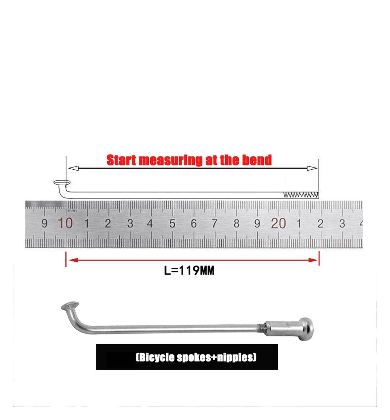 WHAiYAN WHAiYAN 5 Pcs Spokes 12G /108~225MM Nipples End Caps Tip Stainless Steel E-Bike Parts Accessories (Color : 12G 213mm 5pcs)