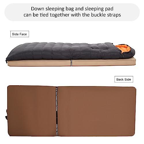 OMVMO OMVMO 0 20 Degrees F Down Sleeping Bag for Adults,4 Season Envelope Down Fiber Sleeping Bag for Backpacking Camping,Wearable Sleeping Bag with Arm Holes,Move Freely While Wearing.Ultralight,Compact.