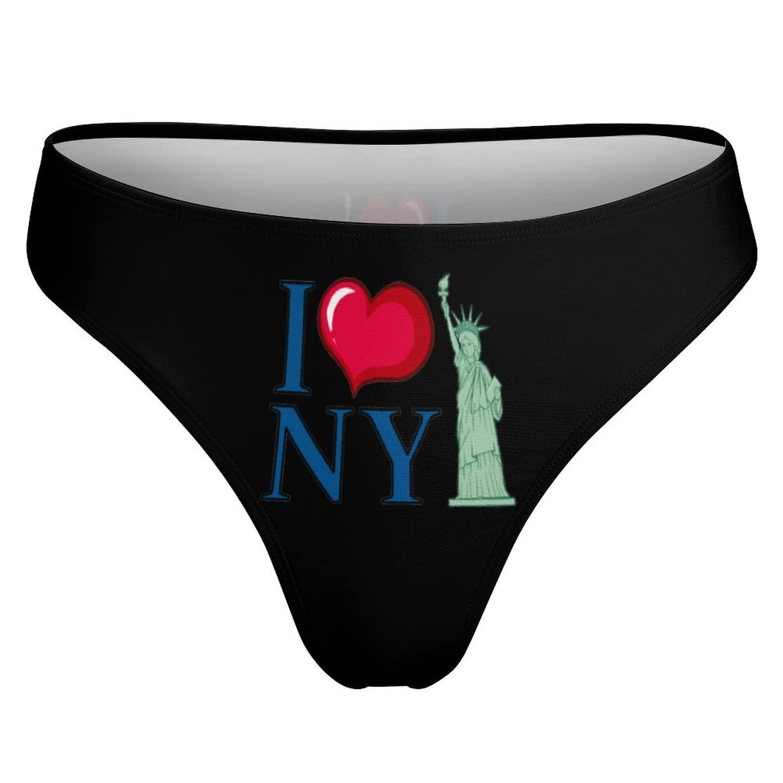 TUBIAZICOL I Love New York City Sexy Thong G-String for Women T-Back Printed Panties Underwear