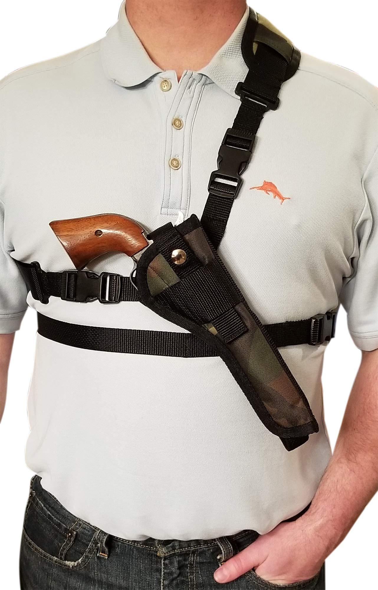 Silverhorse Holsters Silverhorse Holsters Chest/Shoulder Gun Holster | Fits Heritage Rough Rider Big and Small Bore Revolvers in 3.5" - 9" Barrel Lengths (Small Bore 9" Barrel Left Hand, Woodland Camo)