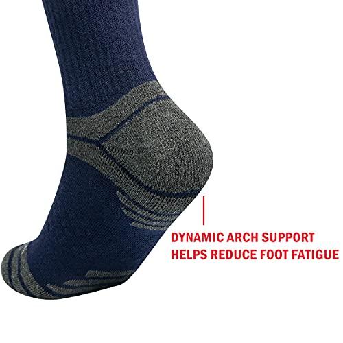 YUEDGE YUEDGE 5 Packs Men's Antiskid Wicking Outdoor Multi Performance Hiking Cushion Socks, Men shoe 7-10.5 US Size