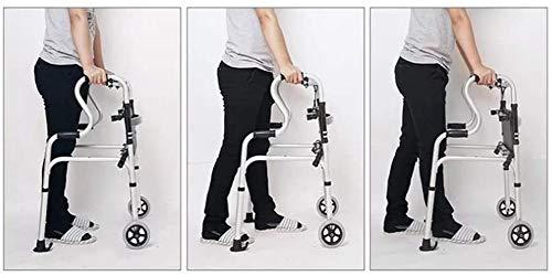 ALGFree-Shade Auxiliary Walking Frames for Disabled, Aluminium Elderly Walking Aids with Seat, Folding Walking Frame Walking Assist Walking Frames ALGFree (Color : A)