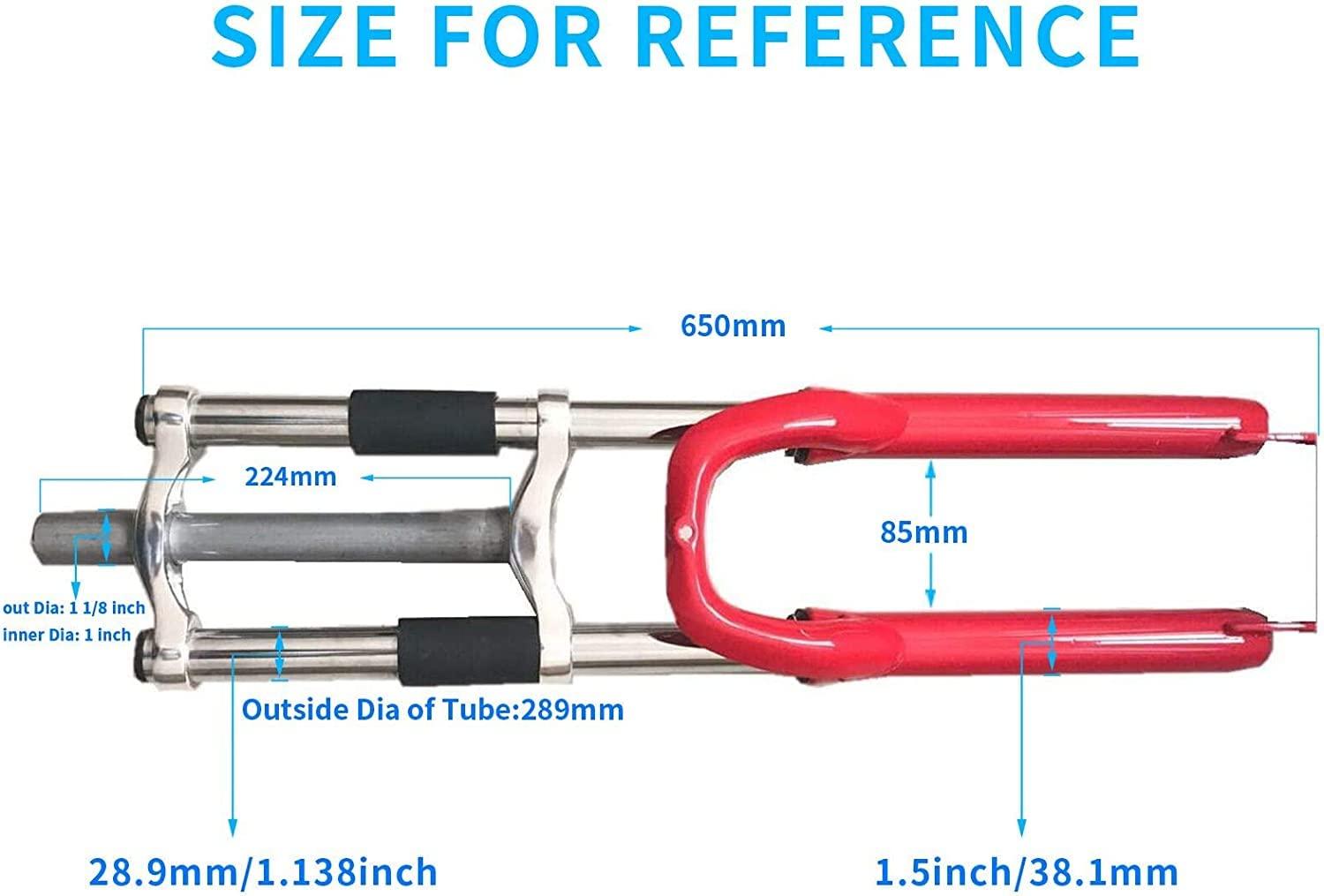 CDHPOWER CDHPOWER Red 26 inch Triple Tree Double Shoulder Suspension Fork with Headset for 26 INCH Bicycle, Gas Motorized Bicycle
