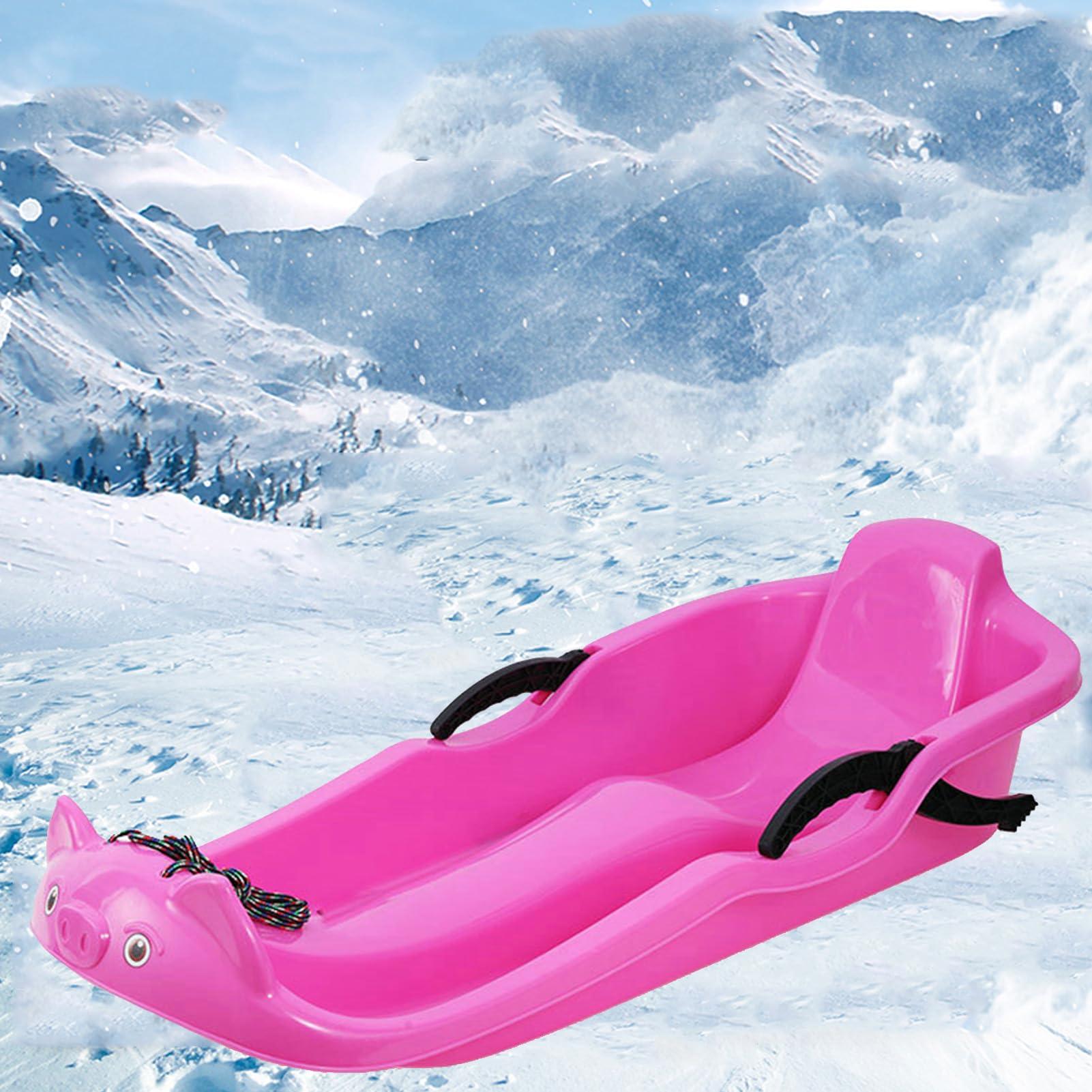 Natliedop Two-Handle Children's Sledges, Two-Person Padded Sledges, Frost-Resistant and Wear-Resistant Sledges, Sledges with Backrests