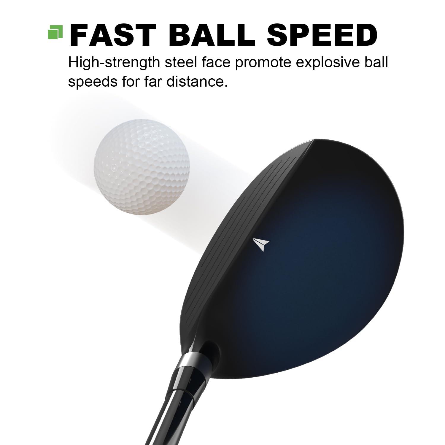 MAZEL MAZEL Rescue Hybrid Golf Clubs for Men - 3,4,5 Hybrid for Right Handed Golfers,Regular/Stiff Flex Graphite Shafts (Graphite(Black,Z35 II), 5 Hybrid, Regular, Right)