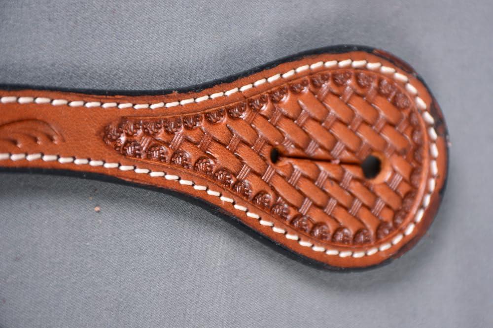 BAR H EQUINE BAR H EQUINE American Leather Spurs Straps for Adults Western Womens Spur Horse Riding Barrel Racing Show and Rodeo Strap