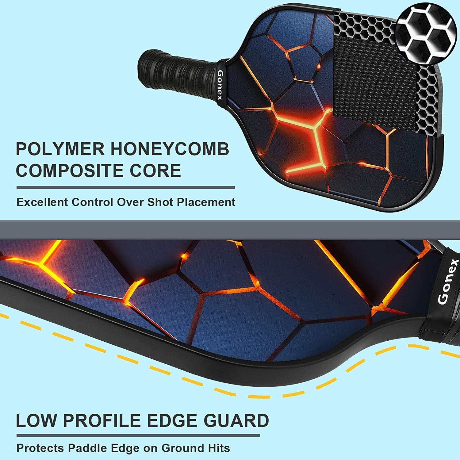 Gonex Gonex Pickleball Paddles, USAPA Approved Graphite Pickleball Set of 6 Paddles with 8 Balls, 2 Portable Carry Bags