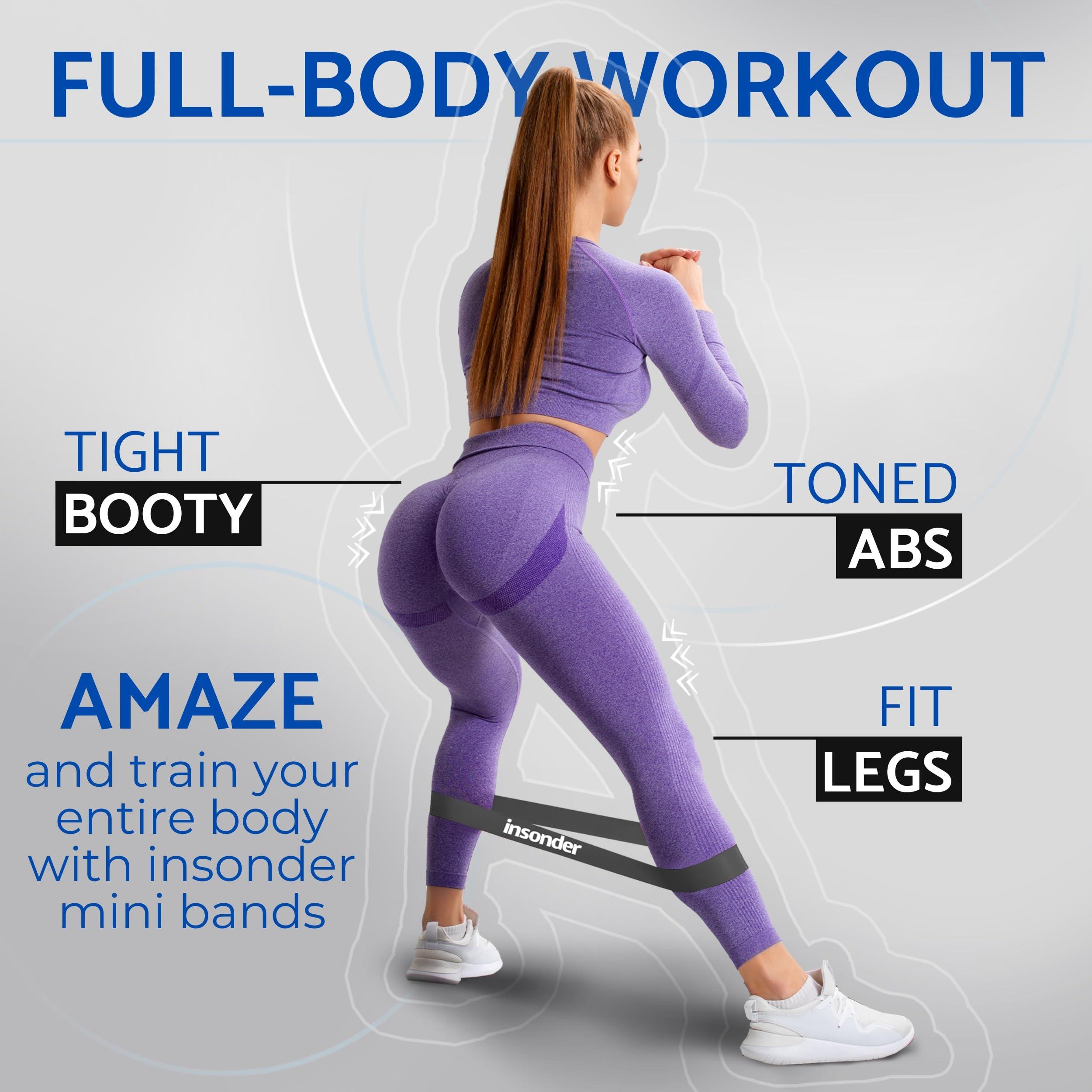 Insonder Insonder Resistance Band Set of 5 - Resistance Bands for Working Out - Exercise Bands Resistance - Workout Bands & Elastic Band - Stretch Bands for Exercise - Fitness Bands, Booty Bands Leg Exercise