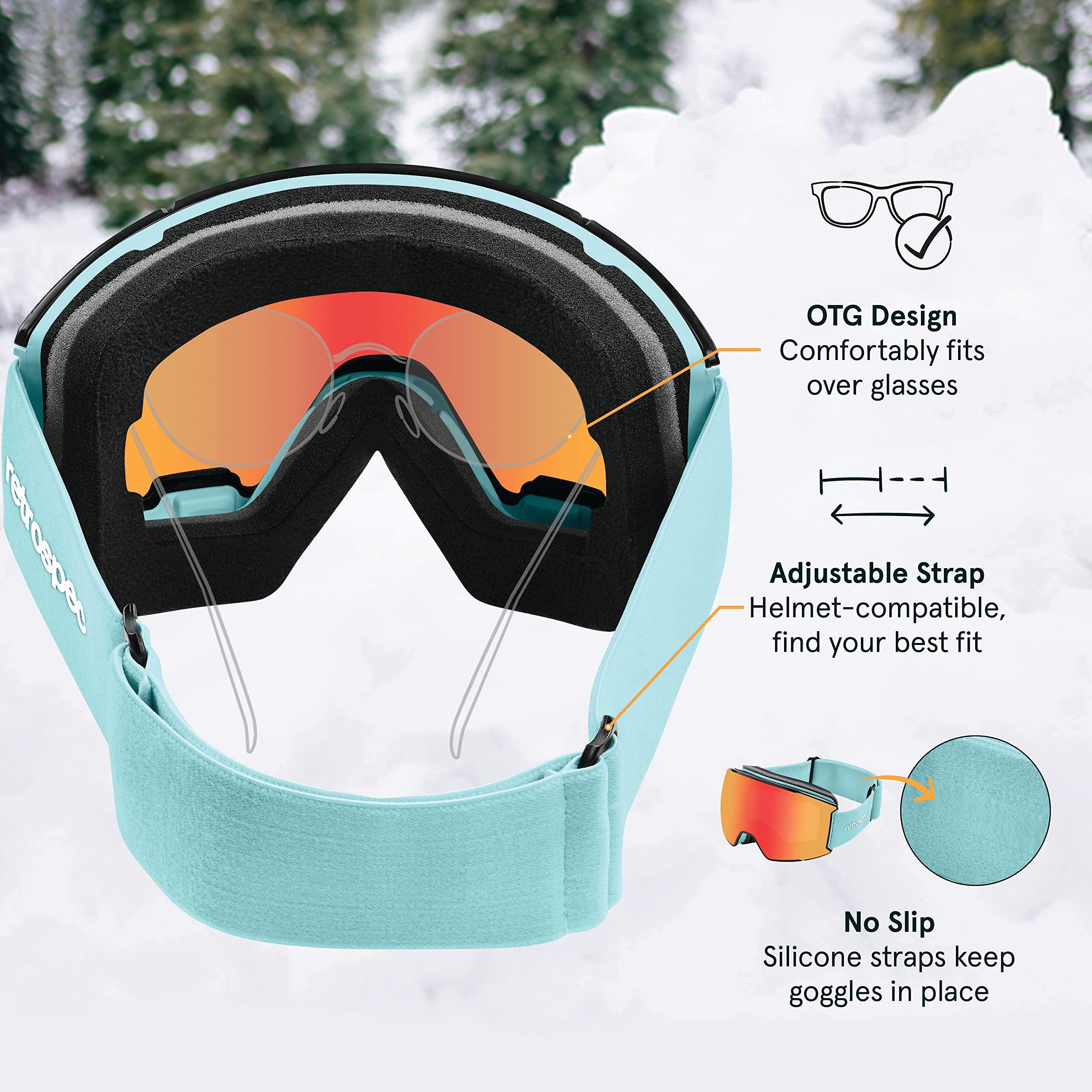 Retrospec Retrospec Zenith Ski Goggles for Men and Women Over Glasses, UV Protection, Anti-Fog, Scratch Resistant Snow Goggles for Skiing and Snowboarding