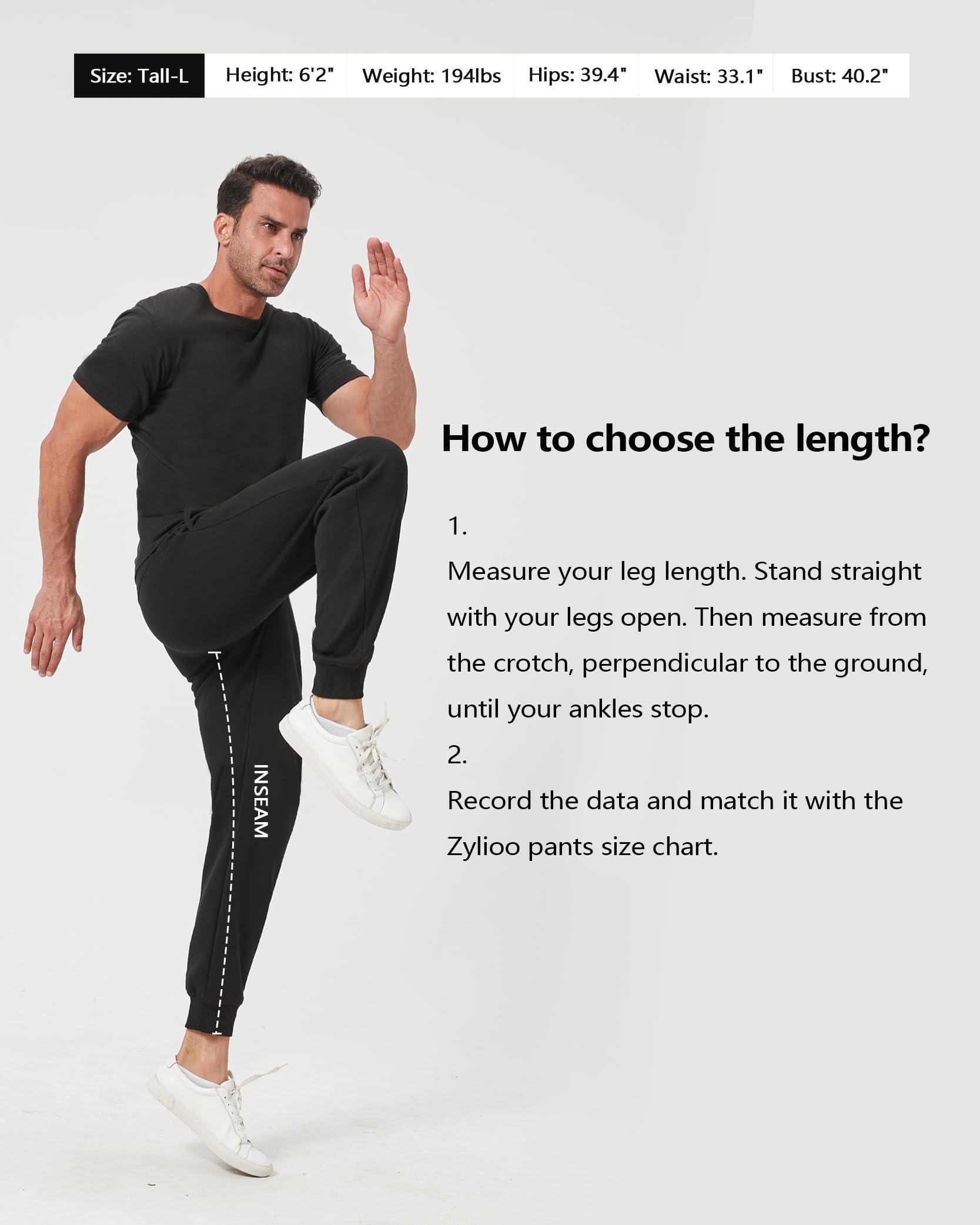 Zylioo Zylioo Extra Long Fleece Sweatpants for Men with Pockets, Joggers for Tall Men 34-36 Inseam, Men's Athletic Fleece Pants Tall