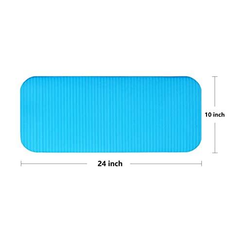 BalanceFrom Fitvids All Purpose 1/2-Inch Extra Thick High Density Anti-Tear Exercise Yoga Mat and Knee Pad with Carrying Strap, Blue