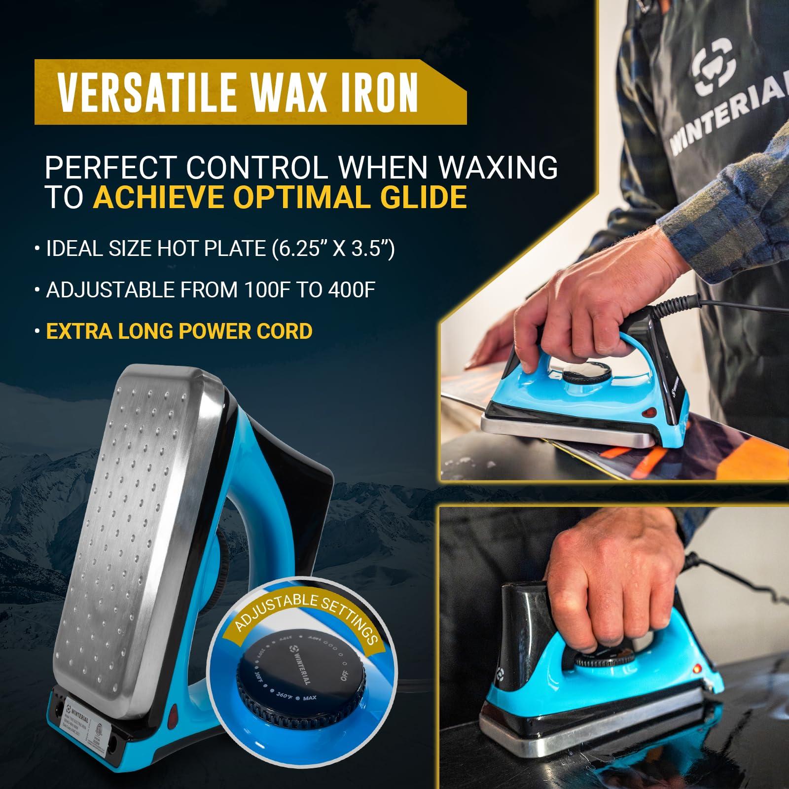 Winterial Winterial Snowboard and Ski Tuning Kit, with Iron, All-Temp Snowboard Wax, Angled Edge Tuner File, PTEX Rods and Wax Apron