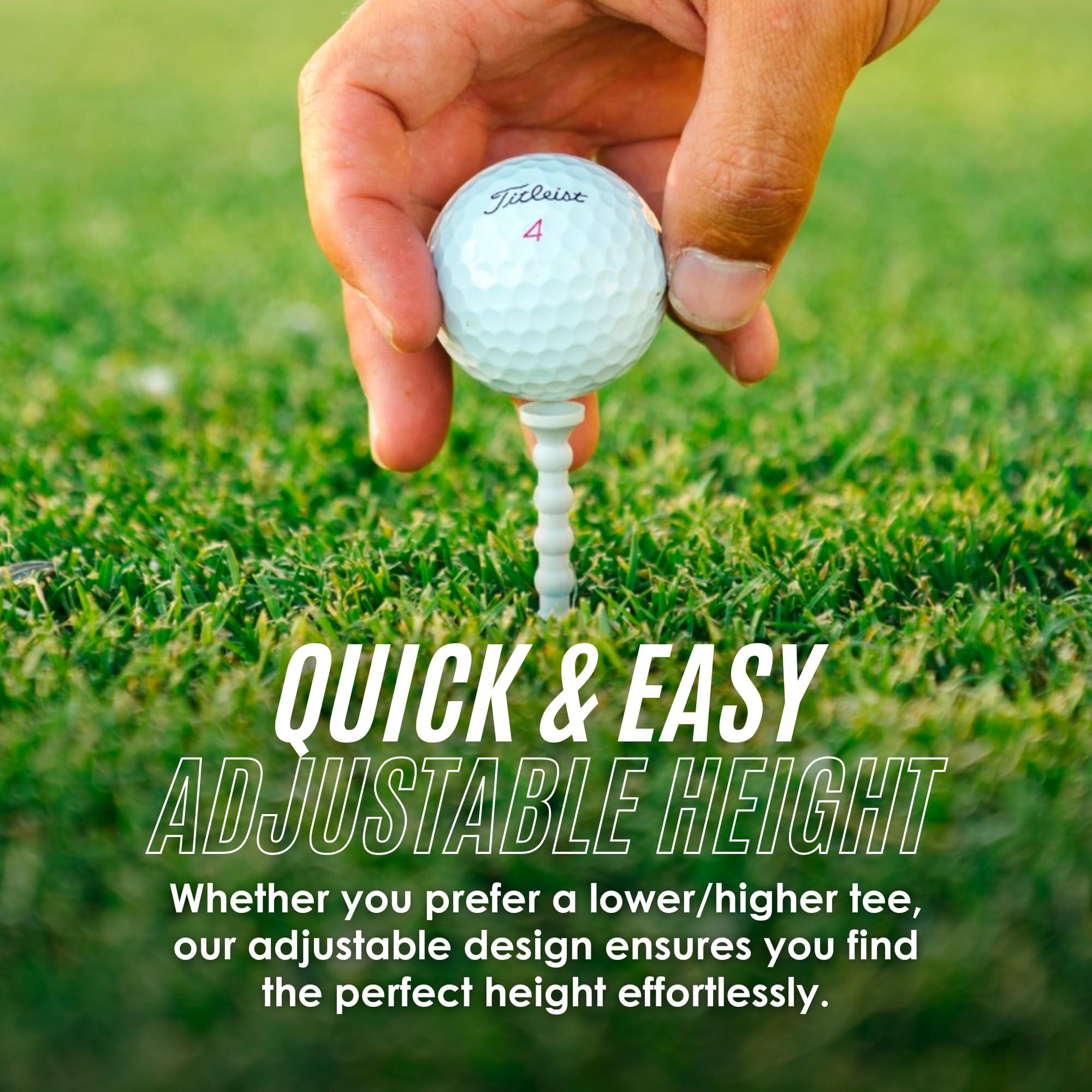 YATTA GOLF YATTA GOLF Telos Premium Golf Tees Adjustable Golf Tees Tee Off with Greater Consistency & Shoot Better Scores - Unbreakable Golf Tees Lasts The Average Golfer A Season (3 Pack, Lucky Green)