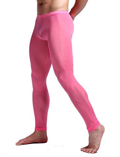 K-Men K-Men Men's Hot Pink Cool Dry Pants Workout Tights Running Leggings Base Layer L
