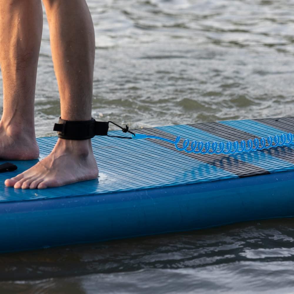 HEYTUR HEYTUR Coiled SUP Leash 10' Surfboard Leash Sup Leg Rope Strap Stand Up Paddleboard Leash (5mm Blue)