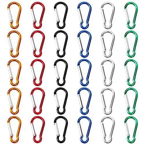 SAMLOO SAMLOO 30pcs Mini Aluminum Carabiner Spring Clip 2" Snap Hook Keychain for Outdoor Camping Hiking Fishing Traveling Backpack Bottle