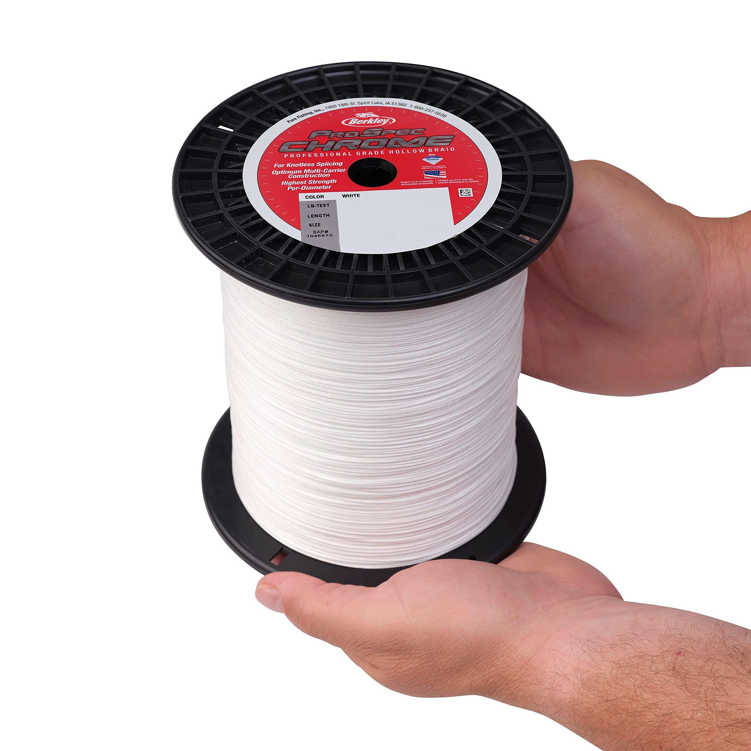 Berkley Berkley ProSpec Premium Hollow Braid Superline, White, 130lb | 81.6kg Fishing Line, Suitable for Saltwater Environments
