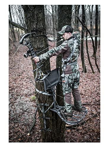 Hawk Hawk Cruzr Bone Collector Hang-On 1-Piece Big Game/Shooting/Hunting Steel Tree Stand with 24"x30" XL Rock-Solid Platform Black