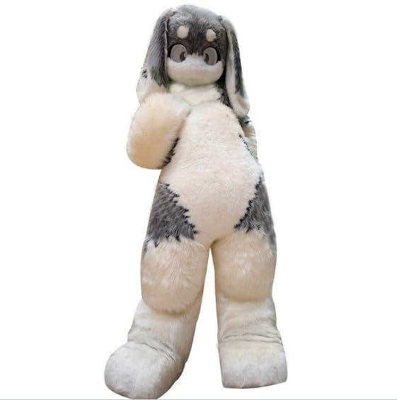 FurryMa Custom Grey Fat Rabbit Fursuit Complete Mascot Costume Teen Adult Costumes Full Furry Suit Juego de roles de ropa