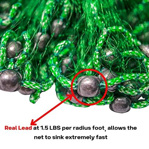 Bait Buster Bait Buster Minnow Cast Net 1/4" Sq. Mesh Green (8 Ft.)