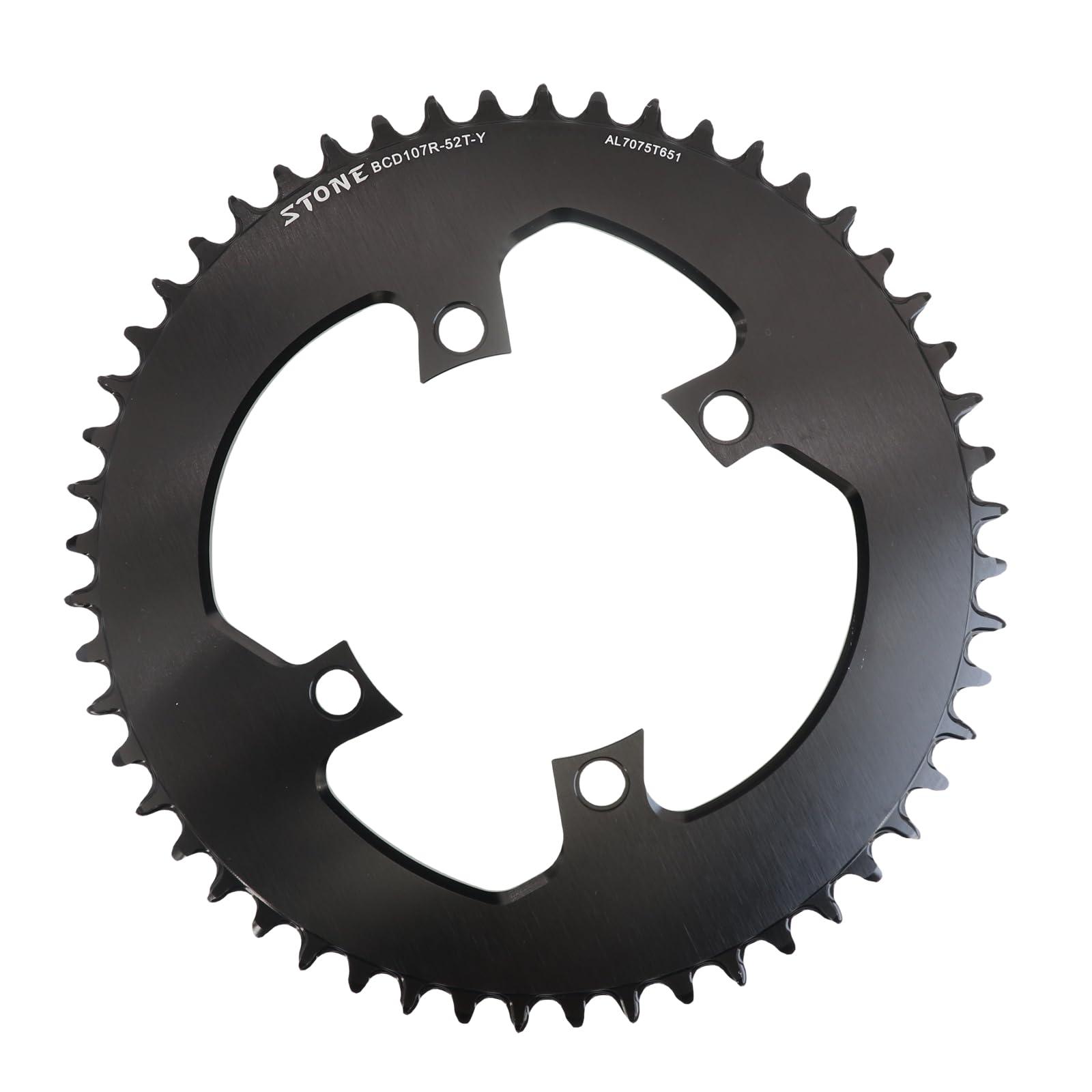 DJC Components DJC Stone Round Chainring 107BCD for Sram Rival Crankset 107 Bcd Road Bike 34 36 40 42 44 46 48 50 52 54 56 58 60T AXS Flattop