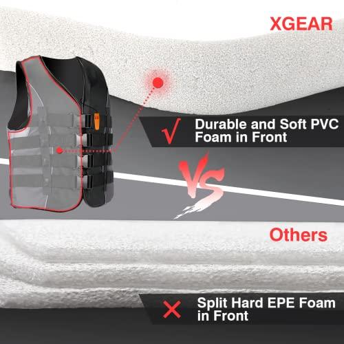 XGEAR XGEAR Adult USCG Life Jacket Vest Water Sports (Black, L)