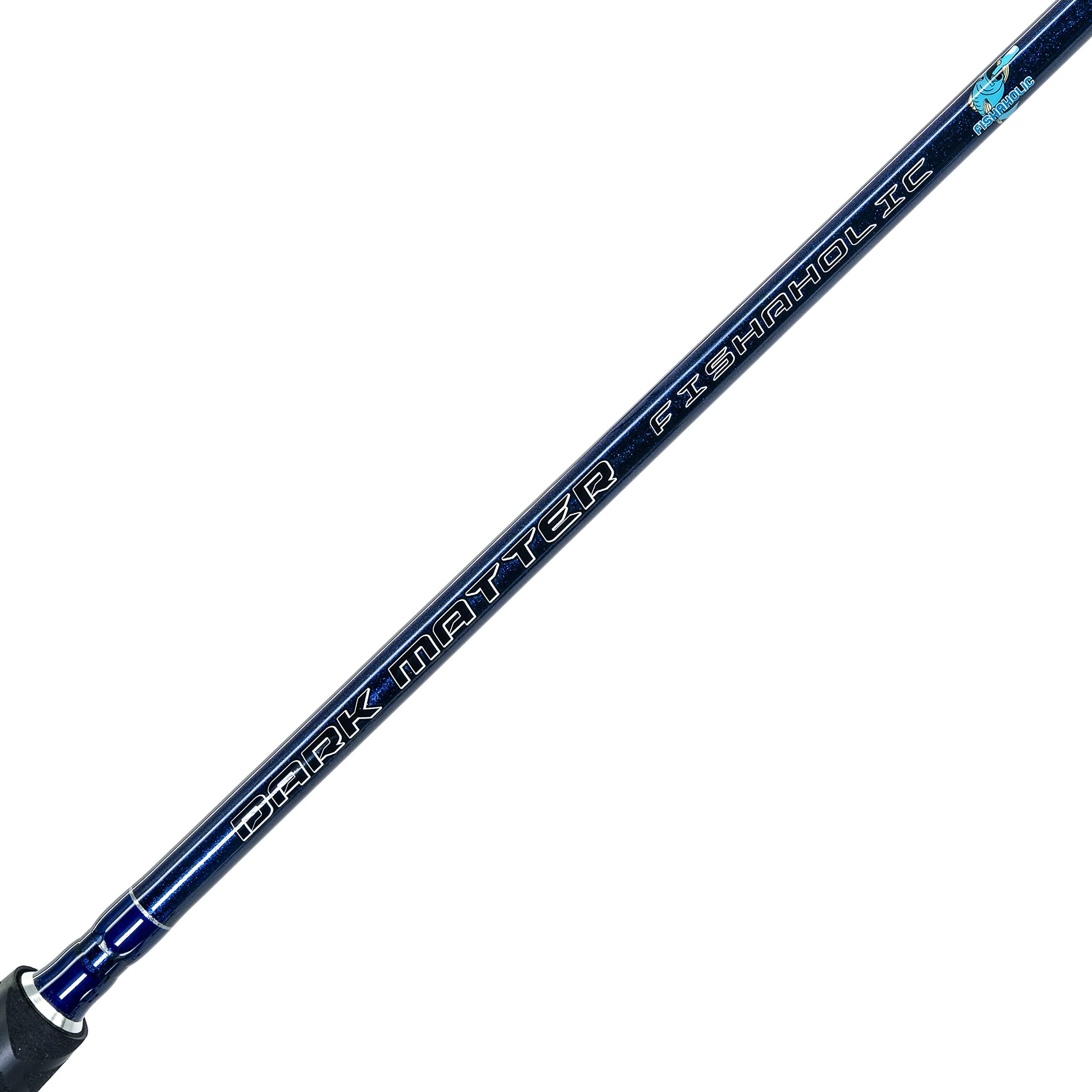 Dark Matter Dark Matter Inshore Spinning Rod - Fishaholic 7 Foot Medium Heavy Spinning Rod Inshore Fishing Rod, Beach Fishing Rod, Inshore Saltwater Fishing Rod, One Piece Rod, Ocean Blue (7\'6\", Power M)