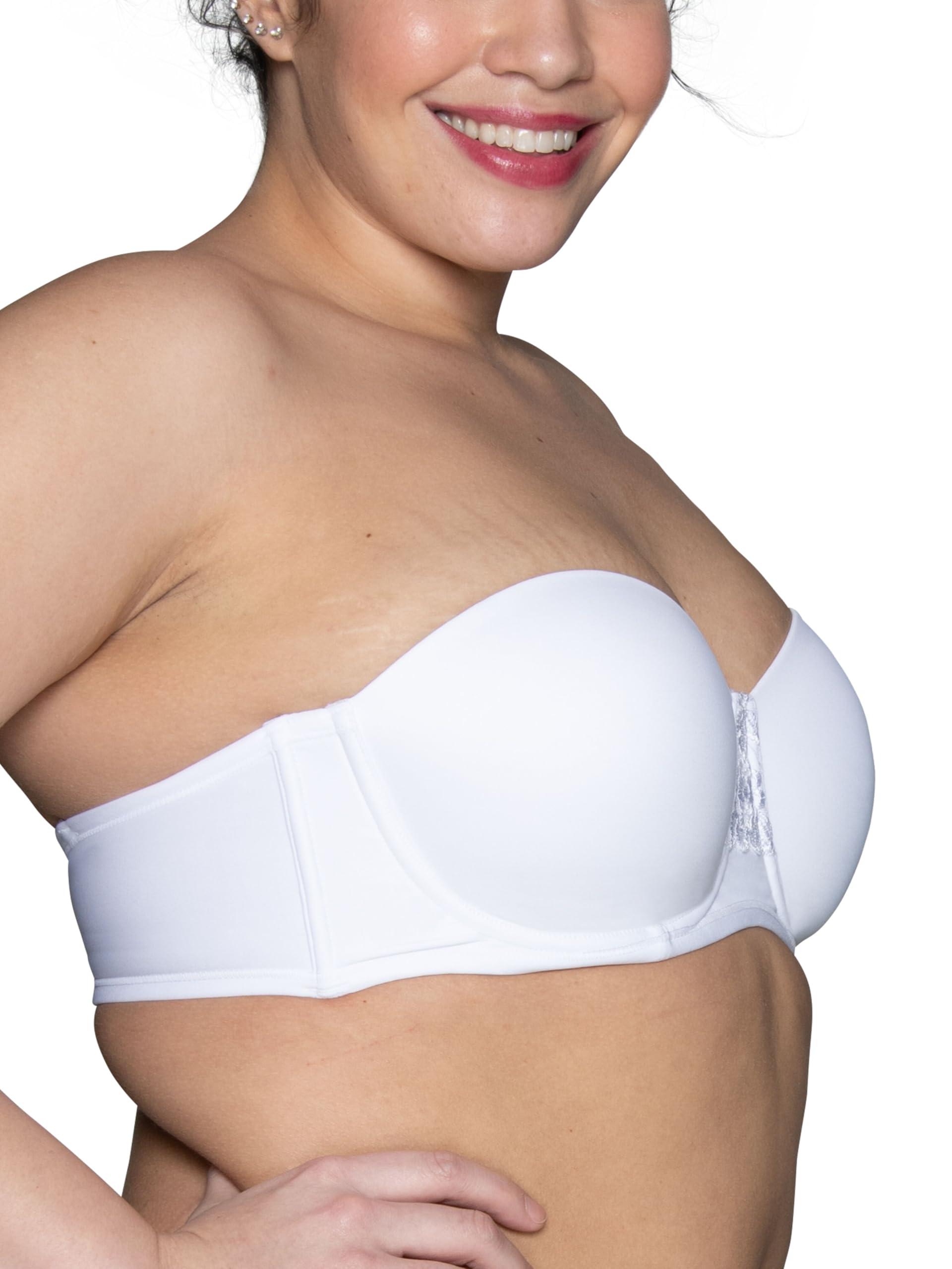 Vanity Fair Vanity Fair Women's Beauty Back Smoothing Strapless Bra, 4-Way Stretch Fabric, Lightly Lined Cups up to H, Star White