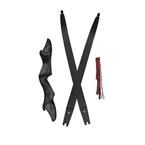 ZSHJG ZSHJGJR Archery 60 Inch Takedown Recurve Bow ILF Bow Riser 30lbs-60lbs Right Handed Traditional Bow Hunting Longbow Adult and Beginner Bow Target Practice Longbow (30lbs, Black Bow)