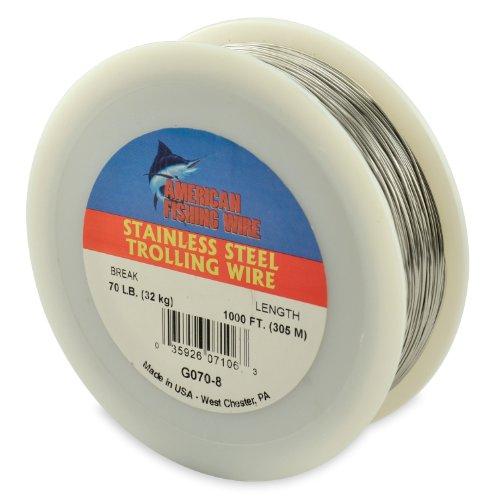 American Fishing Wire American Fishing Wire Stainless Steel Trolling Wire (Single Strand), Bright Color, 70 Pound Test, 1000-Feet