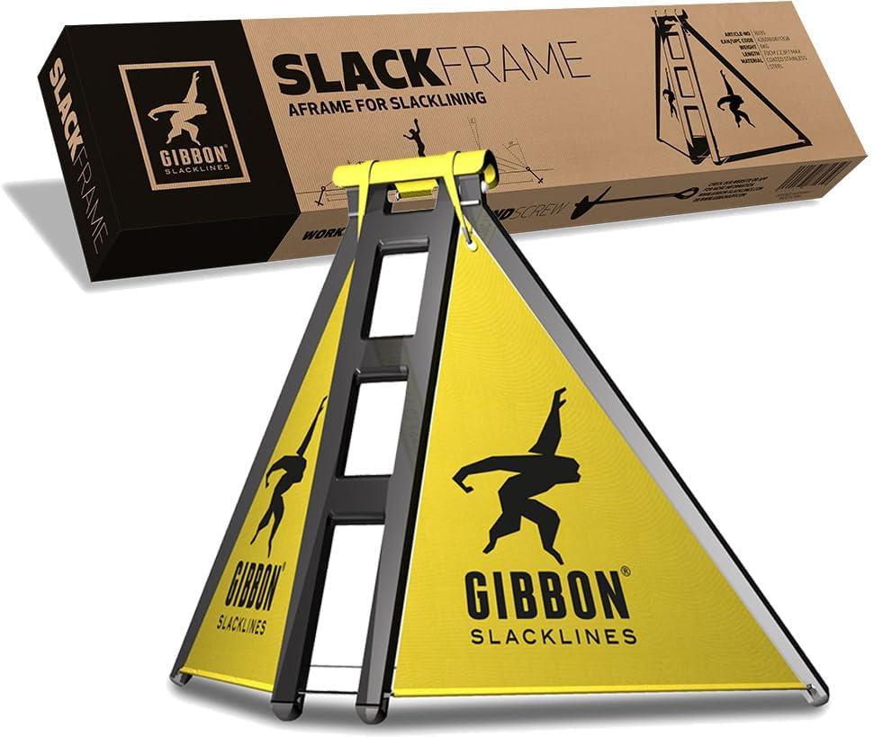 Gibbon Gibbon SlackFrame - Slackline A Frame to Slackline Without Trees - Slack Line Accessory Adjustable Frame (1, 1.6 and 2.3 Feet Height) - Weatherproof Slackline Attachments, A-Frame Accessories