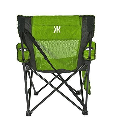 Kijaro Kijaro Sling Folding Camping Chair - Enjoy the Outdoors in this Outdoor Chair with a Built-in Cup Holders and Side Organizer - Includes a Detachable Pillow - Ireland Green