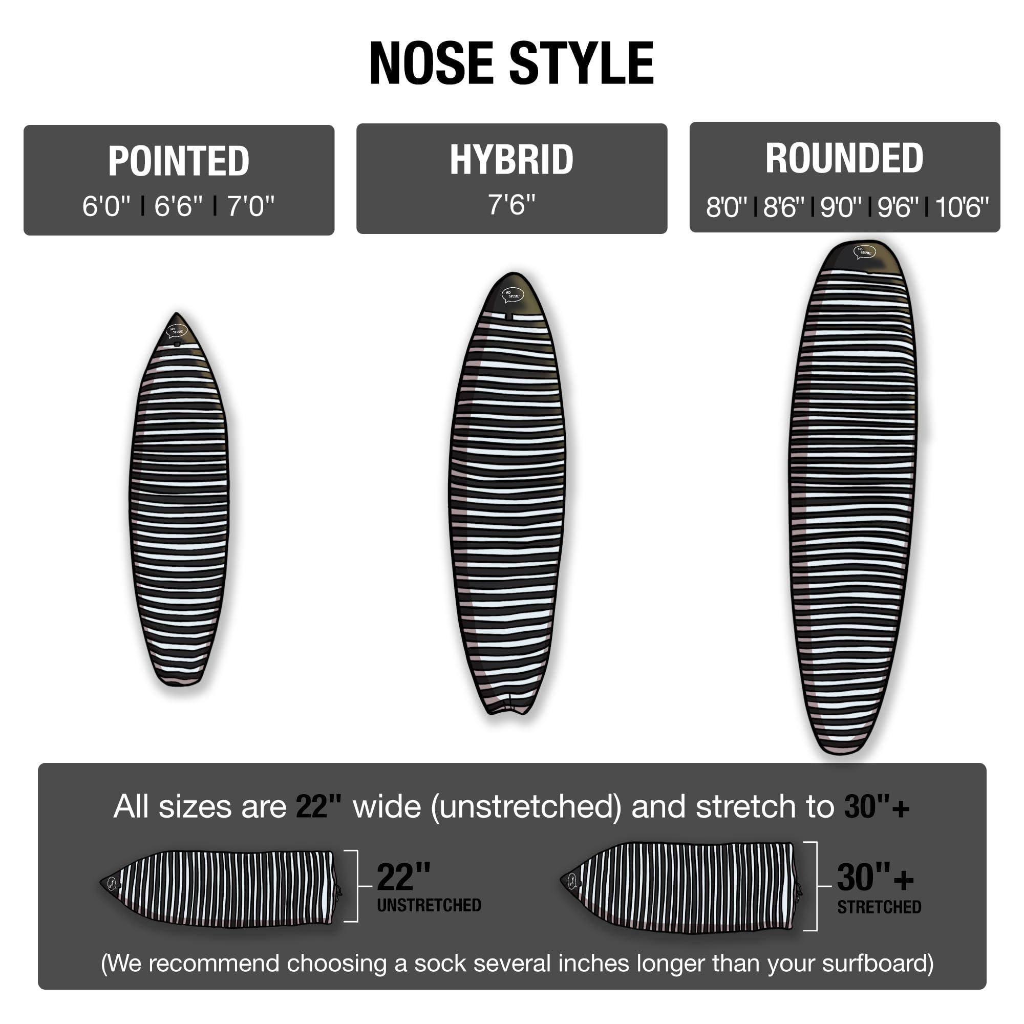 Ho Stevie! Ho Stevie! Surfboard Sock Cover - Light Protective Bag for your Surf Board (Black/White, 10\'6\")