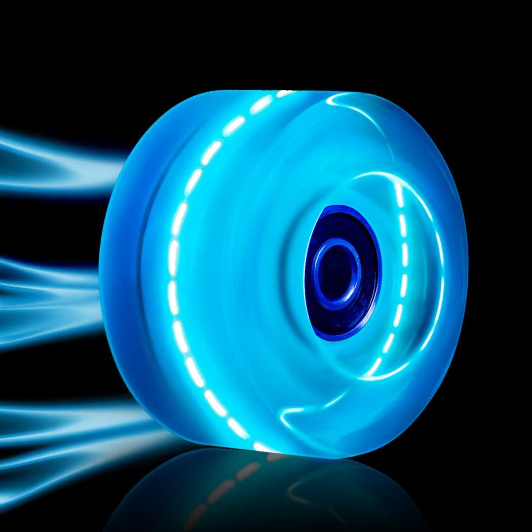 Tanzfrosch Tanzfrosch 8 Pack Roller Skate Wheels with Bearings Installed Quad Light Up Wheels for Double Row Skating and Skateboard 82A 32mm x 58mm
