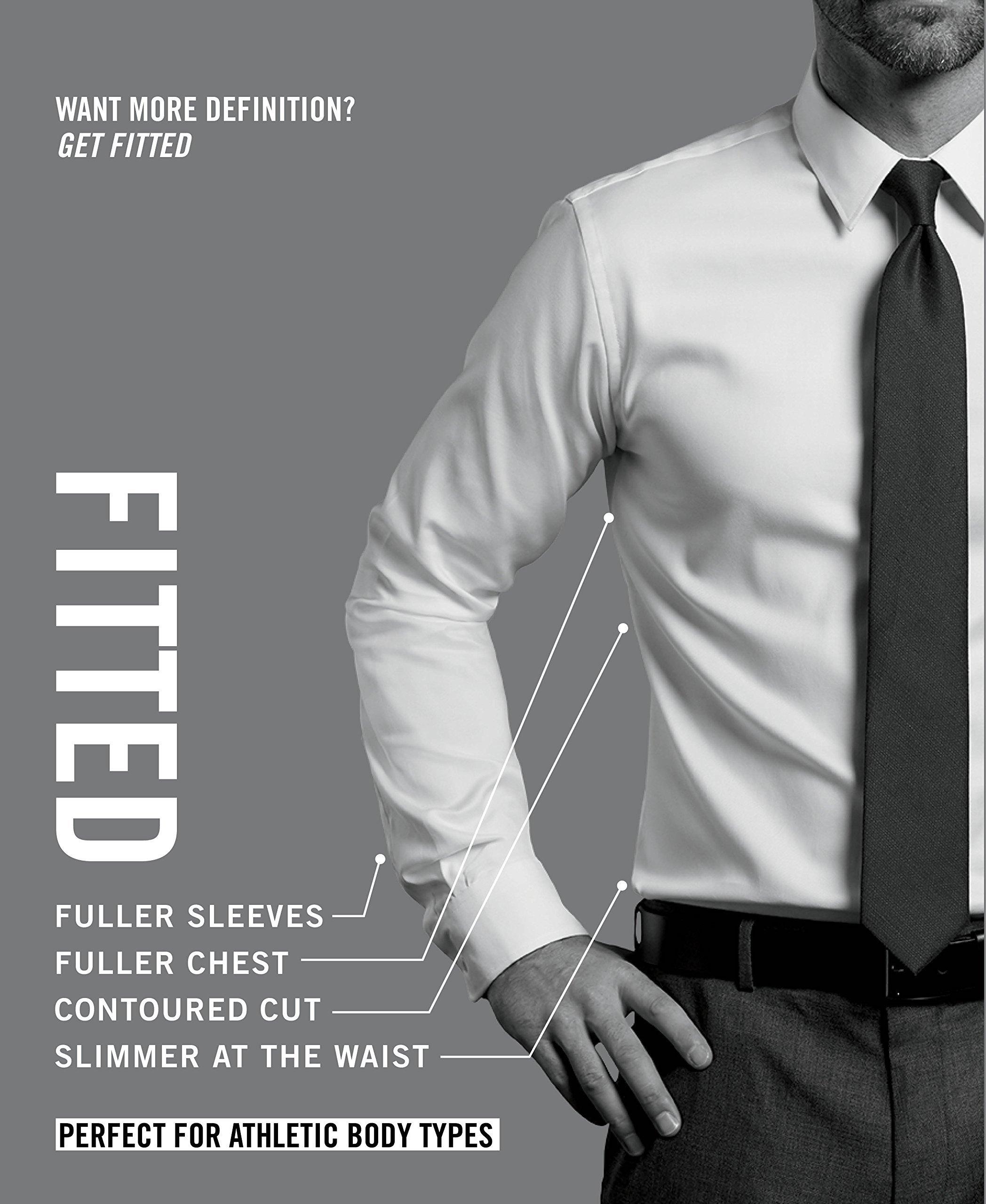 Van Heusen Van Heusen Men's Dress Shirt Fitted Poplin Solid, Scallop, 16.5" Neck 36"-37" Sleeve