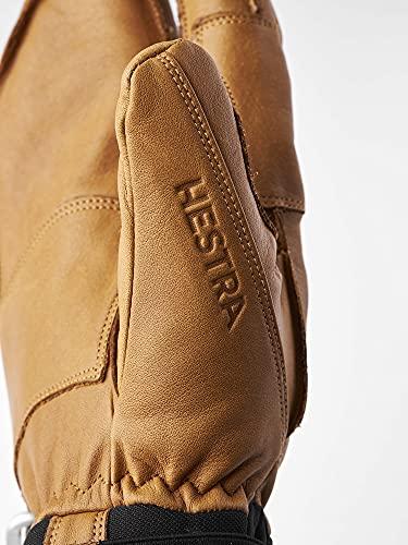 Hestra Hestra Mens Ski Gloves: Fall Line Winter Cold Weather Leather 3-Finger Mittens, Cork, 6