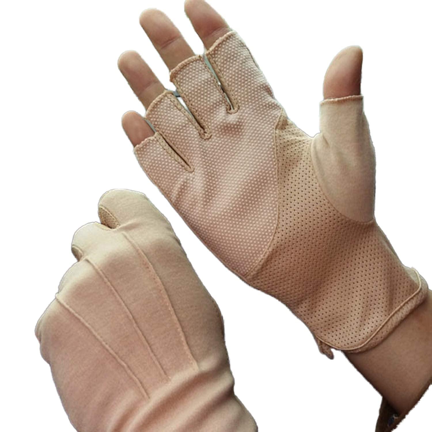 Ylucky Ylucky Lightweight Summer Fingerless Gloves Men Women UV Sun Protection Driving Cotton Gloves Nonslip Touchscreen Gloves