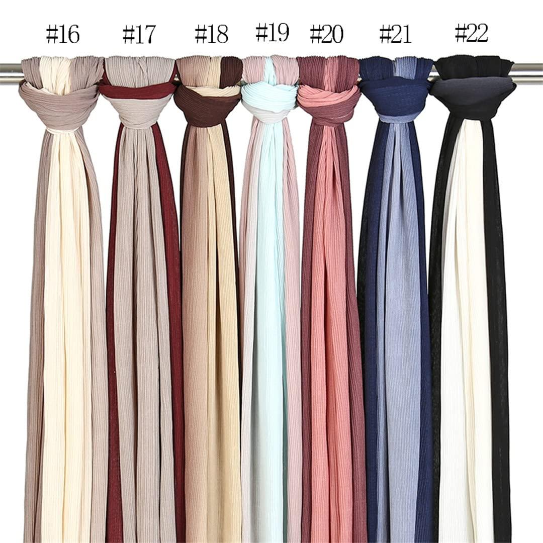 Hcclijo Hcclijo Colors Ombre Gradient Crinkle Chiffon Hijabs Scarf Pleated Hijabs Shawls Muslim Wraps Turbands Foluard 1PC Retail 11