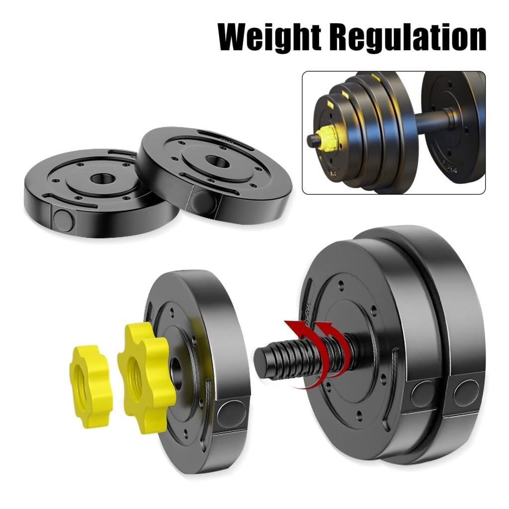 HAMEXLN HAMEXLN Dumbells Adjustable-Dumbbells-Set,80lbs Free Weights Set With Connector,Fitness Exercises For Home Gym Suitable Men/Women,Yellow Dumbell Set, 40kg