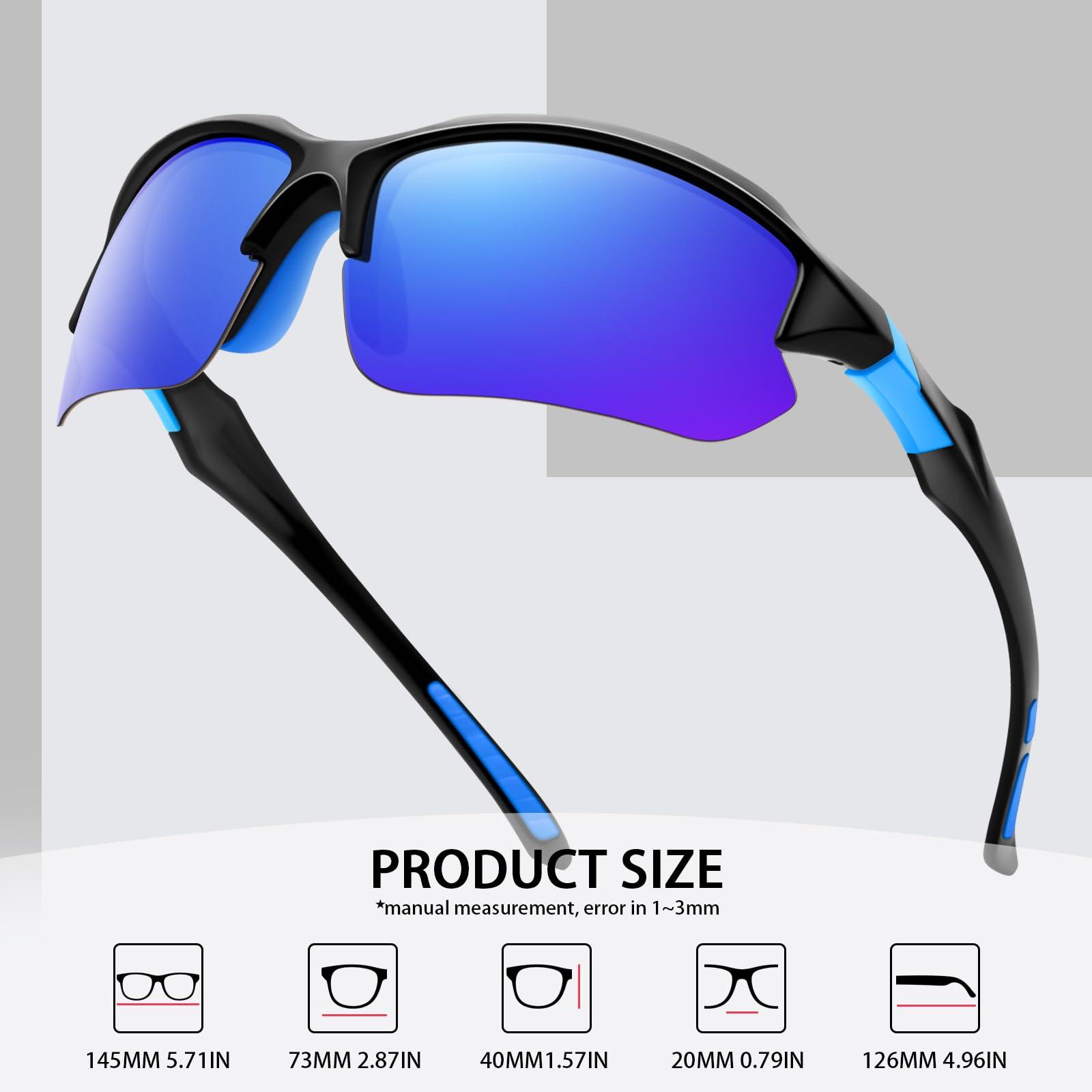DioKiw DioKiw 3PACK Sports Polarized Sunglasses for Men Cycling Running Fishing UV400 Protection Sun Glasses Lightweight Half Frame Goggles