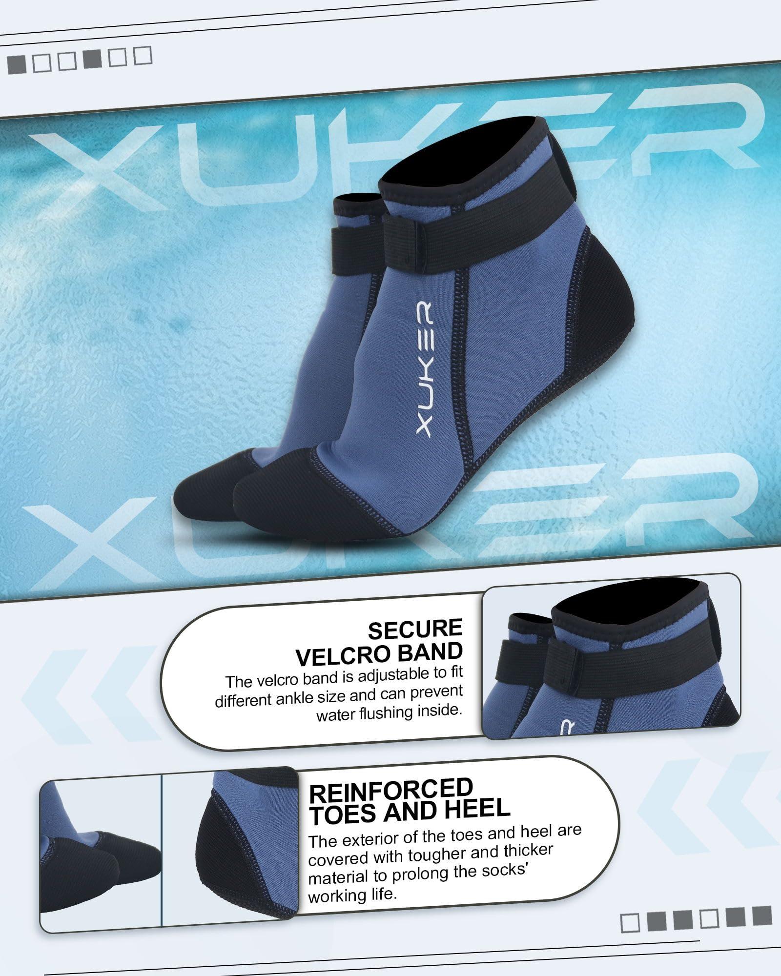 XUKER XUKER Neoprene Socks, 3mm Beach Volleyball Sand Soccer Wetsuit Socks Water Booties for Diving Snorkeling Kayaking Paddling, 3XL