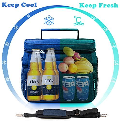 TuErCao TuErcao Cooler Bag - Leak Proof Portable Collapsible Soft Cooler Ice Chest for Beach Hiking Picnic Camping Travel Cooler for Car Road Trips, Lunch Box Cooler for Men Work Hieleras para Trabajo, Blue