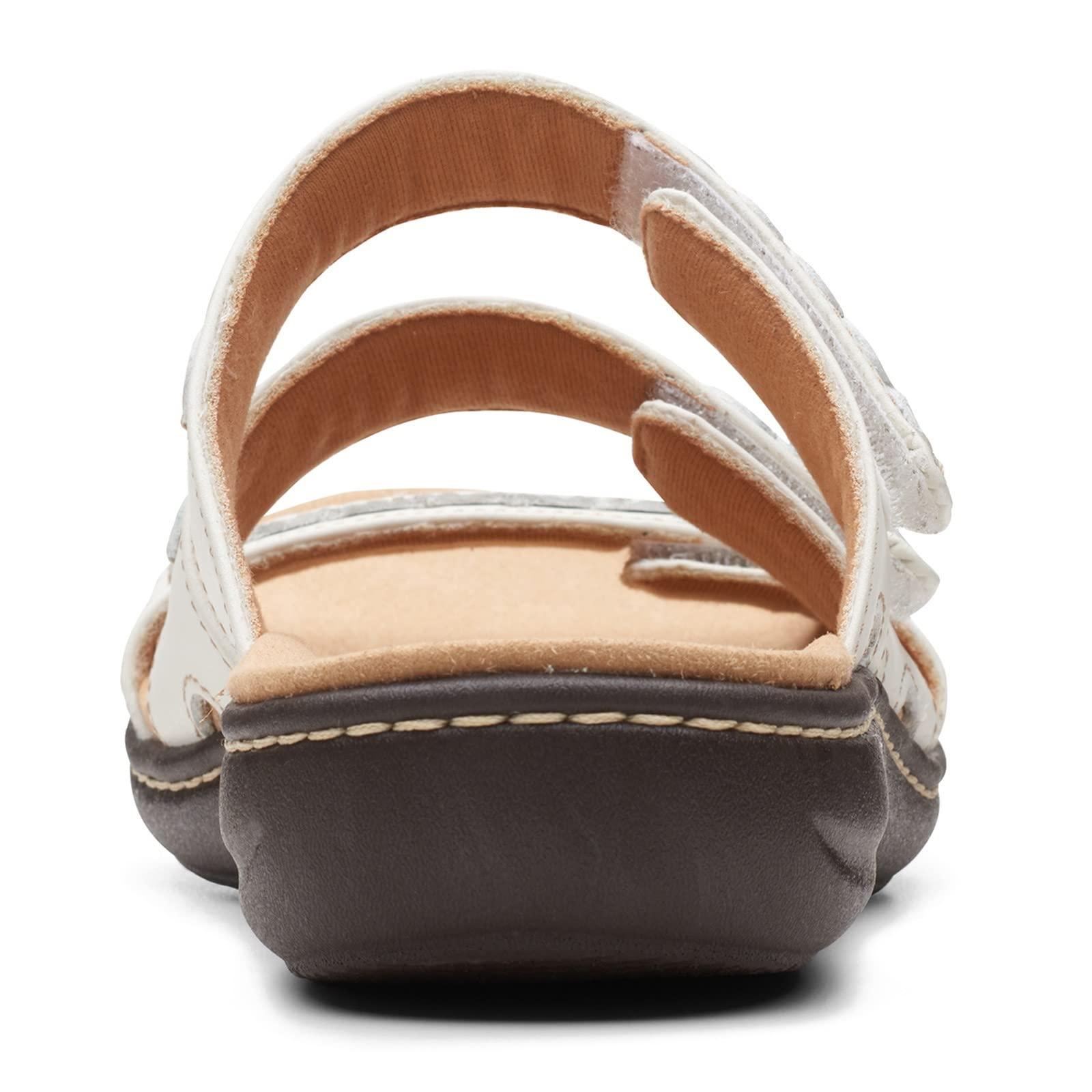 Clarks Clarks Collection Women's Laurieann Cove flats-sandals, White Leather, 11 Medium US