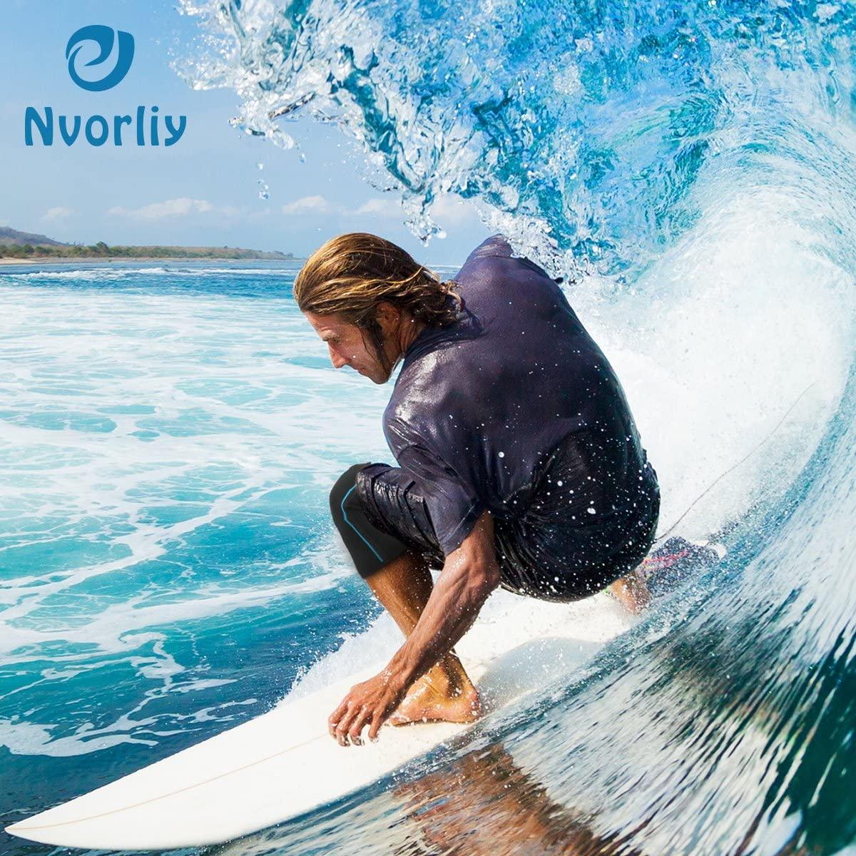 Nvorliy Nvorliy Knee Compression Brace Support for Swimming, Aquatic, Sailing, Scuba Diving, Surfing, Paddle Boarding, Kayaking, Water Sports or Injury Recovery - Water Resistant Sleeve, Fit Women & Men (S)