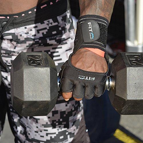 Fit Four Fit Four The F4X Spartan - Full Leather Palm Callus Guard WOD Workout Gloves for Weight Lifting & Cross Training Athletes (Leather, Large)