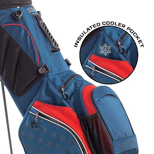 Izzo Izzo Golf Izzo Ultra-Lite Stand Golf Bag With Dual-Strap & Exclusive Features, Red/White/Blue