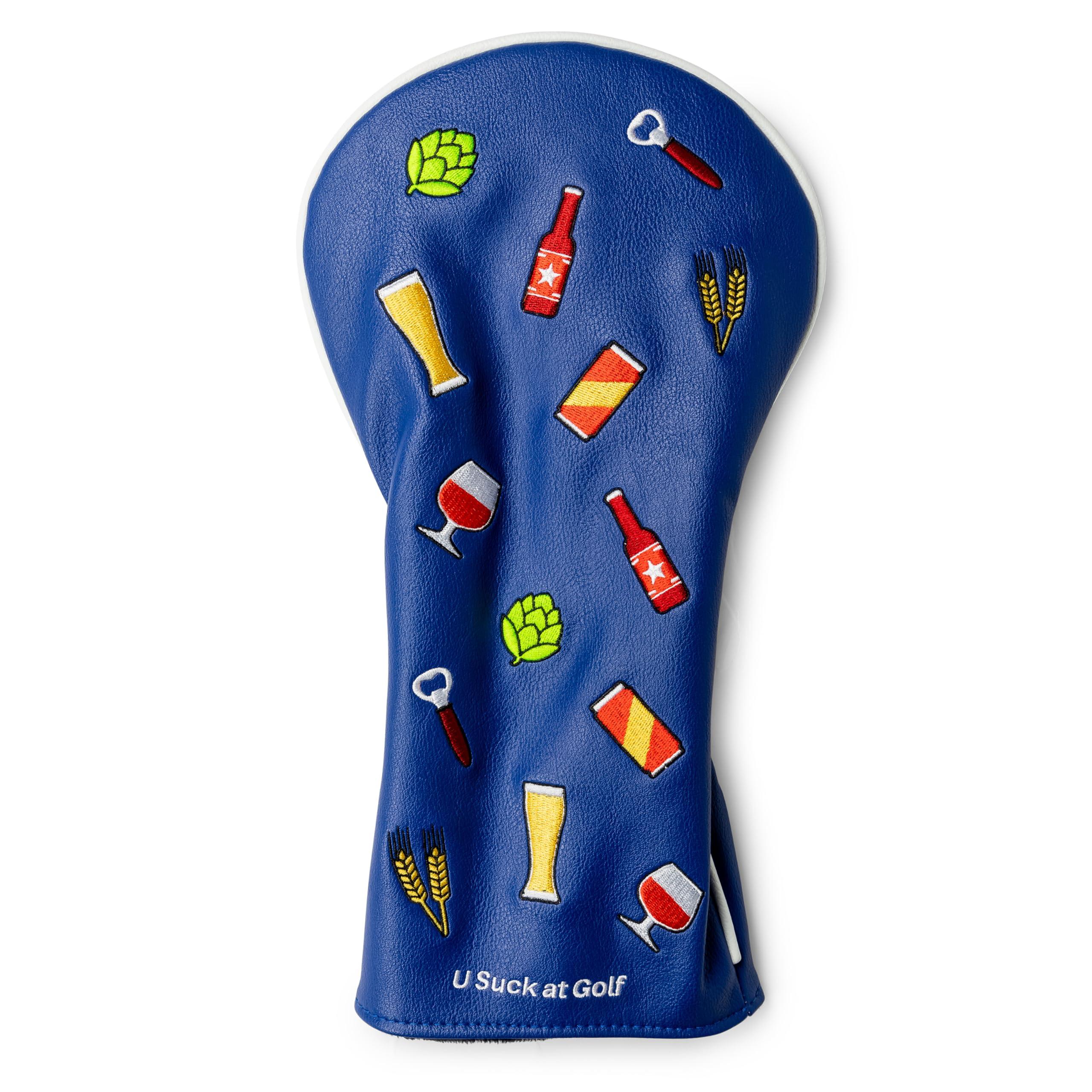 U Suck at Golf U SUCK AT GOLF Expertly Crafted Synthetic Leather Golf Head Cover - Ideal for Woods and Drivers - Tour Quality Golfing Accessories with Unique Designs - Perfect Christmas or Fathers Day Golfing Gift