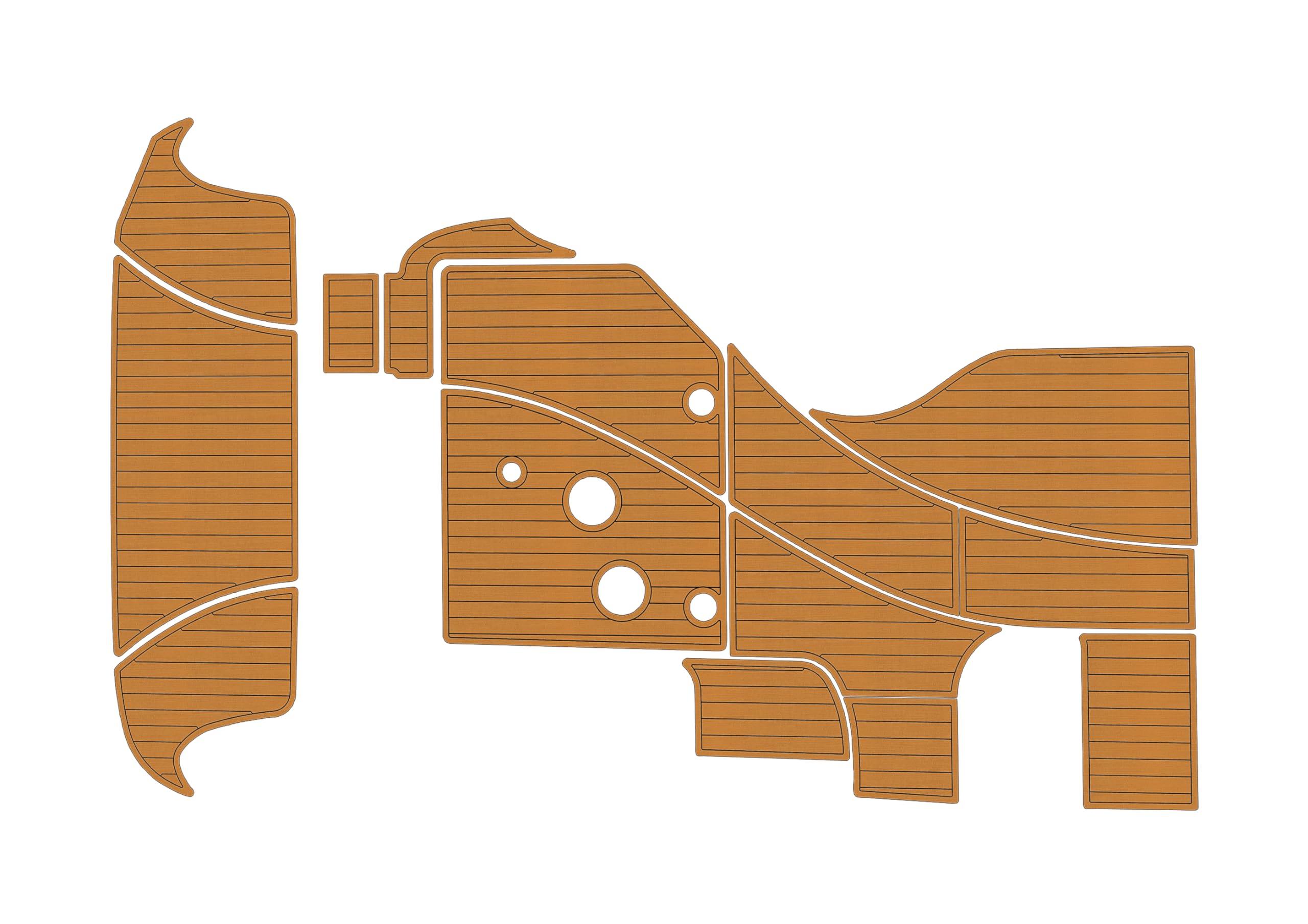 ATDEK ATDEK 2008-2009 Bayliner 340 cockpit & Swim platform 1/4 6mm eva Faux Teak Deck Surfing Boat Fishing Boat Motorcycle Hurts crapet Non-Slip mat Floor (Brown over black)