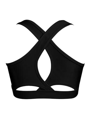 Hedmy Hedmy Kids Girls Stretch Sports Bra Girls Training Bra Crop Tank Top Cami for Children Racer Back Top Vest Black 4 Years